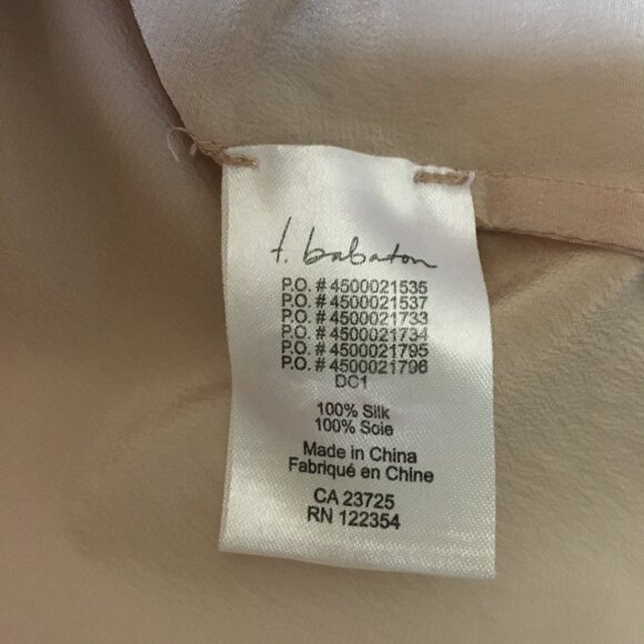 Babaton 100% Silk Two Tone Tie Neck Blouse - Picture 15 of 15